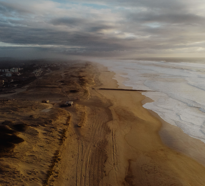 Les plages des landes ou l'école de surf est présente. Hossegor, Seignosse Capbreton.